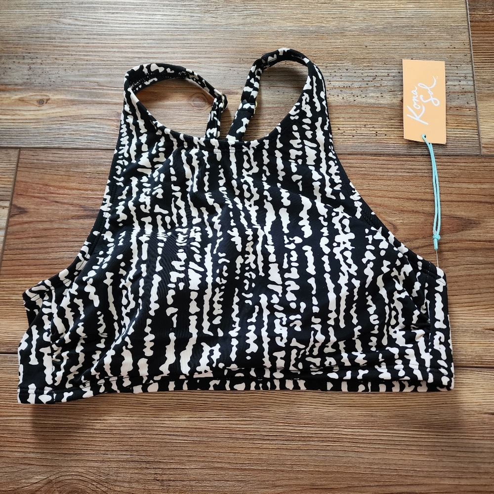 Kona Sol Bikini Top Womens S Black Athletic NEW